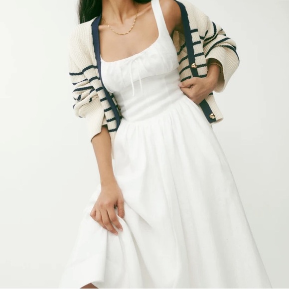 “Sale” Reformation Balia Linen Dress in White - Picture 2 of 5